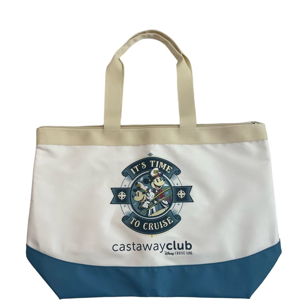 DISNEY Cruise Tote Bag Zippered X-Large AND Straw Toppers NWT